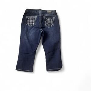 Y2k one zone dark denim jeans with embellishments (size 4 womens)
